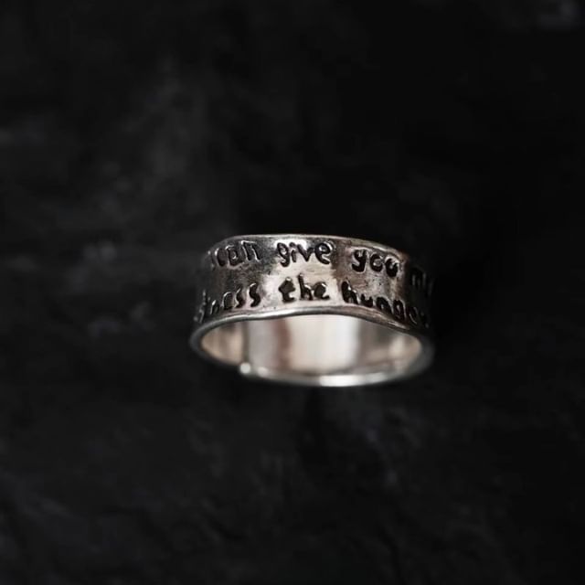 Irregular Lettering Ring Alloy Open