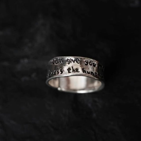 Irregular Lettering Ring Alloy Open