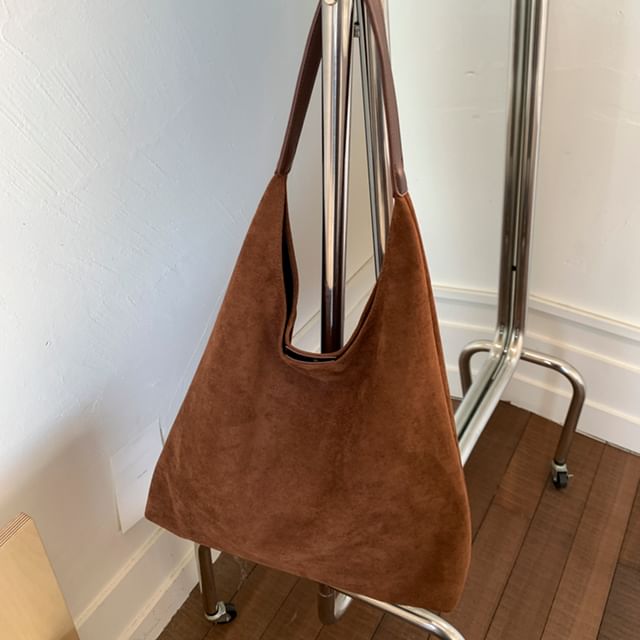 Suede Pouch Bag Tote Faux With