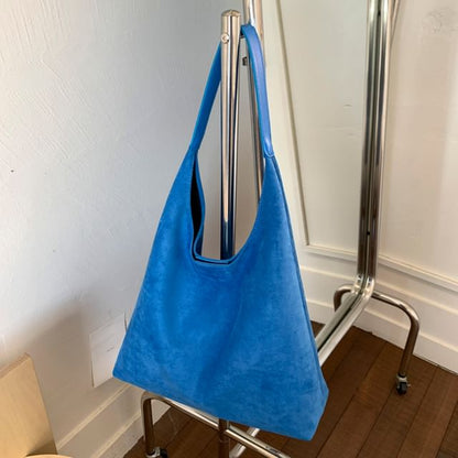 Suede Pouch Bag Tote Faux With