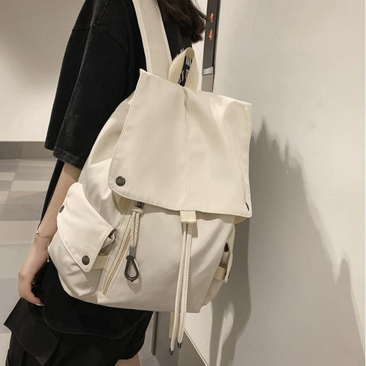 Nylon Plain Backpack Drawstring