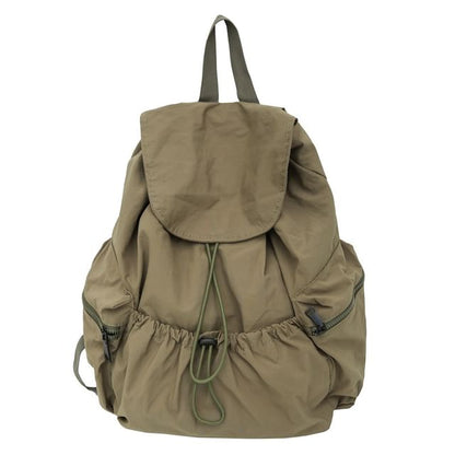 Drawstring Nylon Unisex Backpack Plain