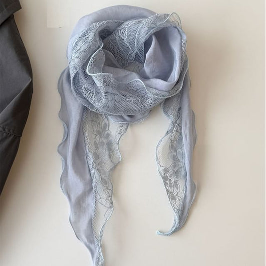 Lettuce Edge Lace Panel Scarf