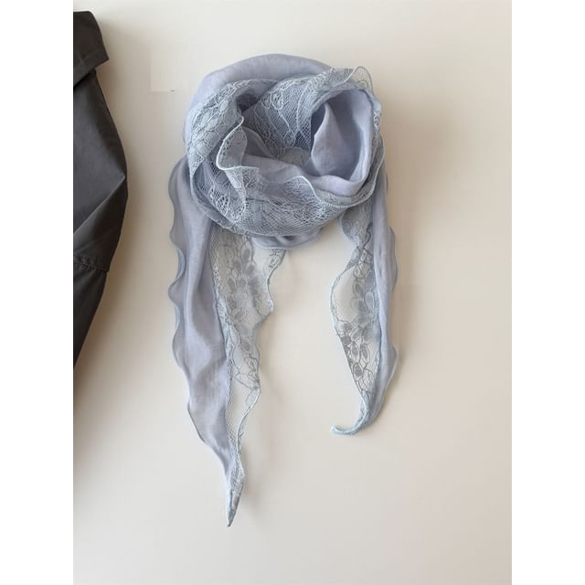 Lettuce Edge Lace Panel Scarf