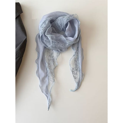 Lettuce Edge Lace Panel Scarf