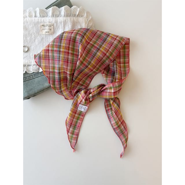 Plaid Scarf Headkerchief /