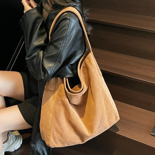 Faux Suede Tote Bag