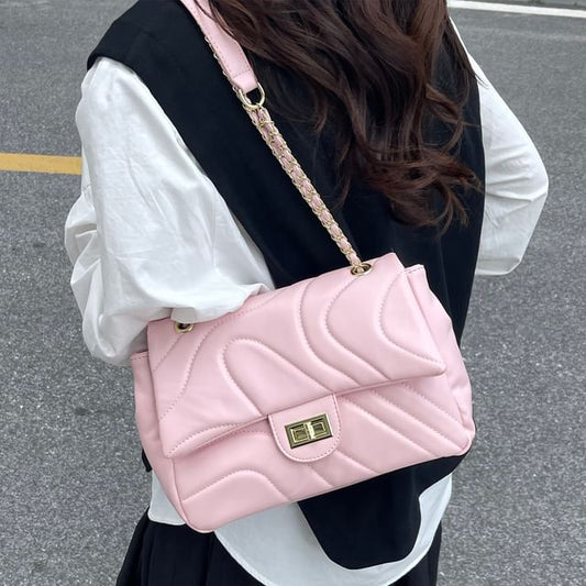 Crossbody Leather Quilted Flap Faux Plain Bag
