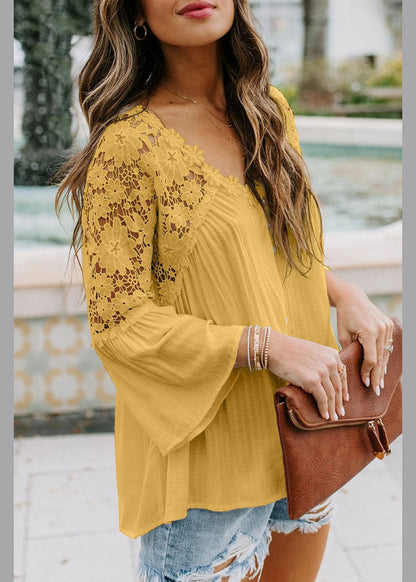 T V Yellow Sleeve Bracelet Neck Shirts