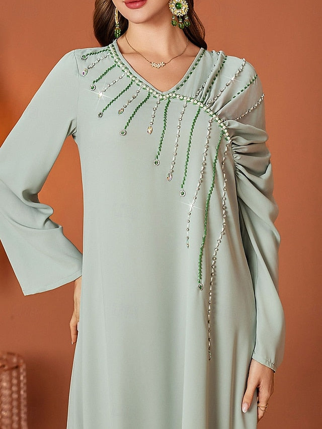 of Neck A-Line the V Dress Length Bride Elegant Floor Mother