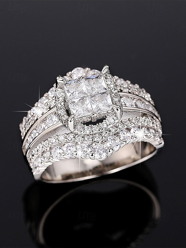 Wedding with Ring Cubic Set Luxury Zirconia