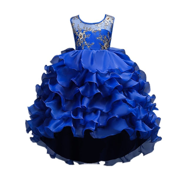 Floral Ruffle Kids Wedding Girls' Summer Dress 4-13 Party