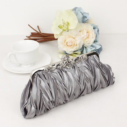 Clutch Pleated Evening Satin White Women's Elegant –