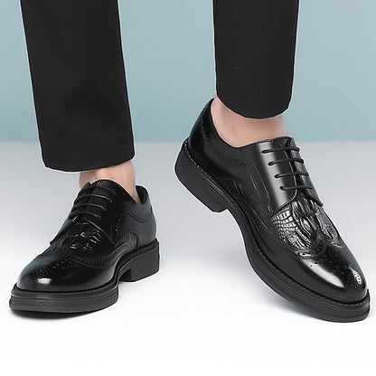Crocodile Shoes - Brogue Men's Oxford Leather Brown