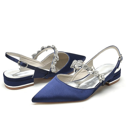 Women's Heel Shoes Flat Crystal Bridal Wedding