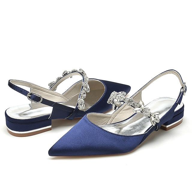 Heel Women's Flat Wedding Crystal Shoes Bridal
