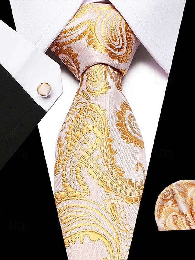 Men's Silk Checkered Square and Set Pocket Purple Tie –