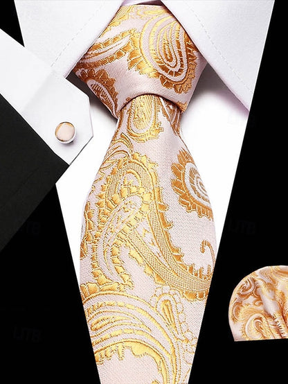 Men's Silk Checkered Square and Set Pocket Purple Tie –