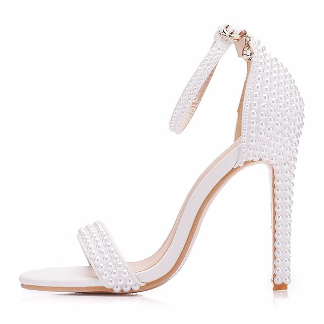 Pearl-Embellished Shoes Elegant Wedding Women's High Heel