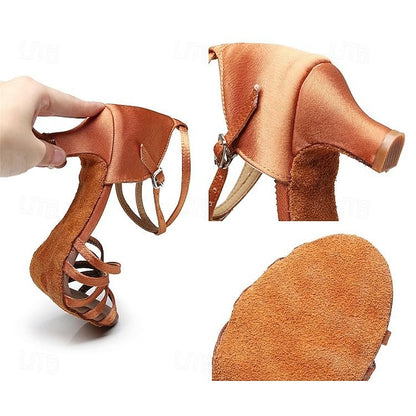 Latin and Satin Design with Women's Dance Shoes Strappy