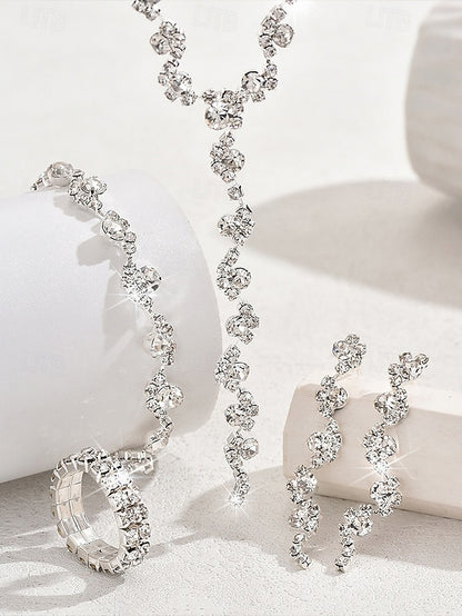 – Necklace Rhinestone Set Jewelry Gold Elegant