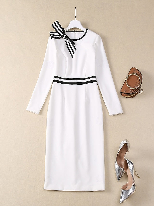 Elegant Bride Dress the Mother Casual of Crew Vintage Neck