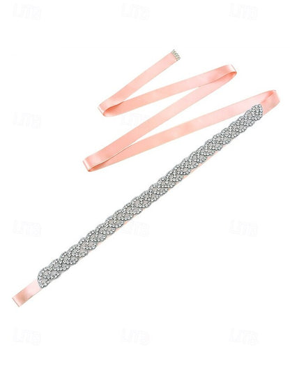 – Rhinestone Bridal Dress Elegant Wedding Waistband Crystal