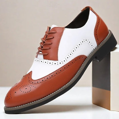 Brogue White Shoes Oxford Two-Tone Wingtip Men's in