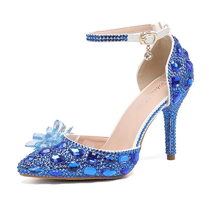 Sandals Heel Elegant Purple Rhinestone – Women's High