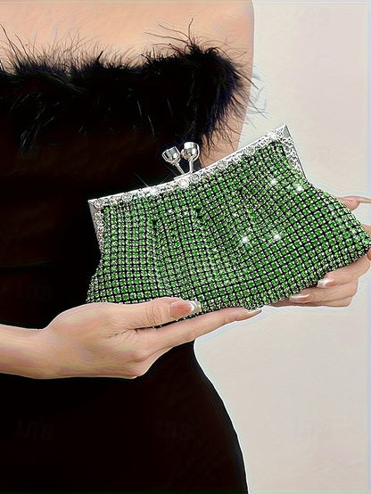 Vintage Purse – Clutch Rhinestone Women's Green Sage