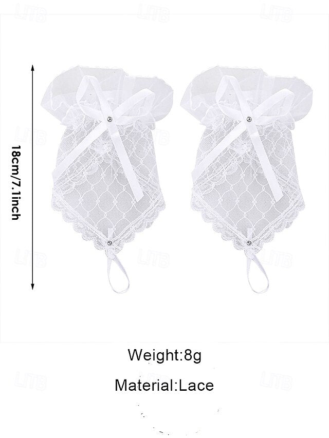 Lace Wedding Elegant Fingerless Bridal – Gloves White