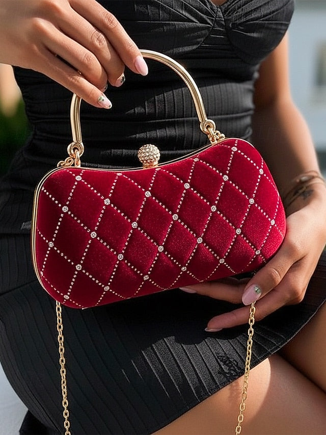 Purse Quilted Diamond with Evening Velvet - Accents Women's