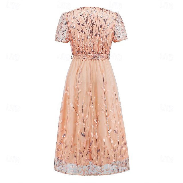Mother Neck Elegant V Bride the A-Line Dress Sequin of