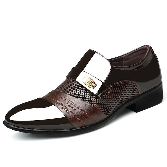 Men's Dress Slip-On Faux Loafers – Patent Formal Leather