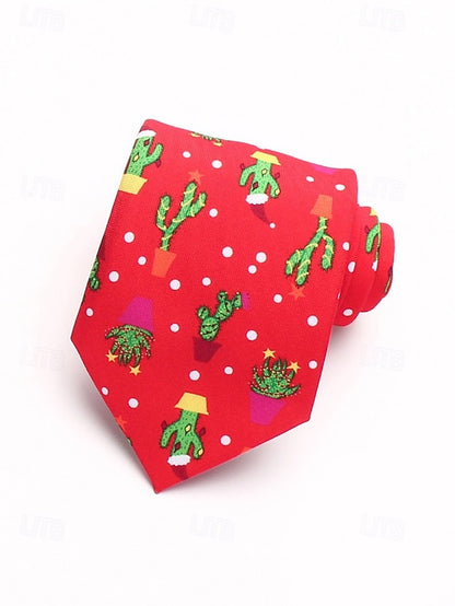 Tree Tie Polyester Santa Men's – Christmas and Fun Silk