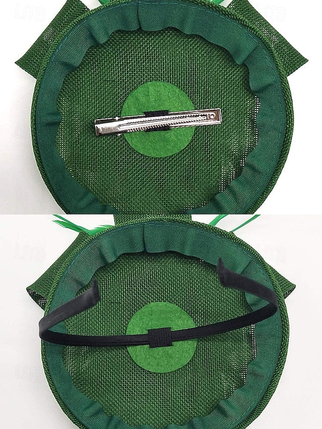 Bow Fascinator Feather Green Women's Hat Accents and with