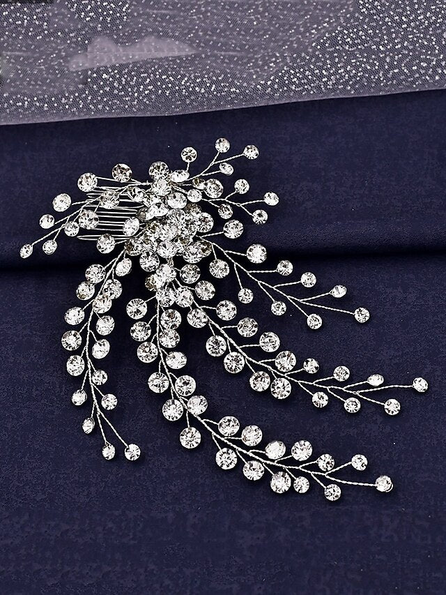 and – Hair Rhinestone Accessory Crystal Bridal Flower Elegant