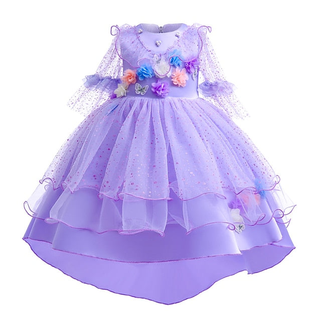 Fairytale Dress Princess Girl Encanto Madrigal Isabela Flower