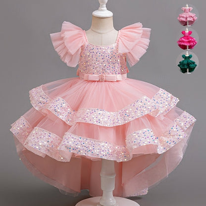 Special Sleeveless Sequin Party Dress Girls' Kids Wedding