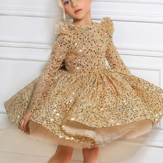Girls' Sequin Little Line A Kids Party Dress