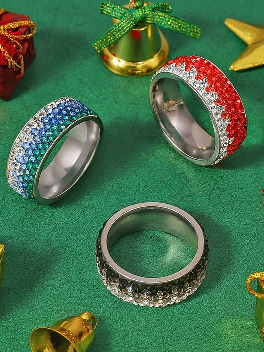 Red Stylish Ring Stainless Steel Christmas Men's –