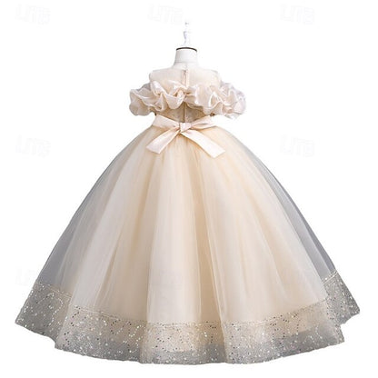 Girls' Kids Color Dress Girl Flower Party Solid