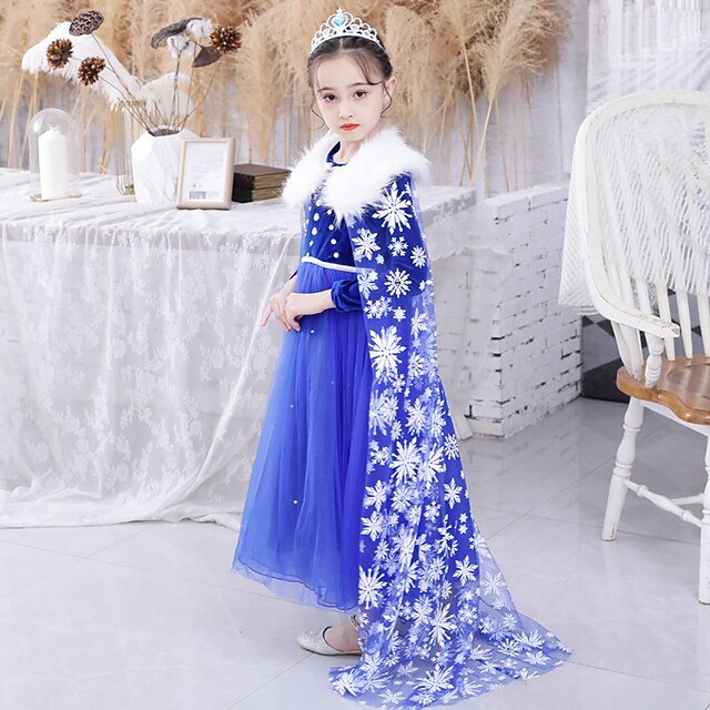 Girl Frozen Princess Elsa Party Flower Dress Fairytale Theme
