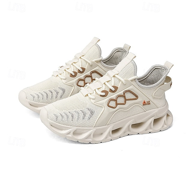 Men's Yellow Performance Sneakers with Flame Design,