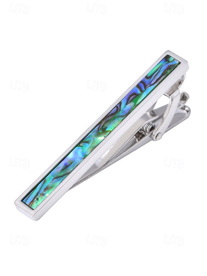 tie of pearl mother Men's with inlaid clip brass and