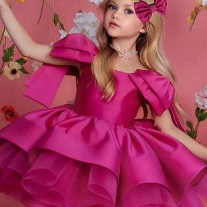 Girls' Girl Kids Party Dress Solid Color Flower