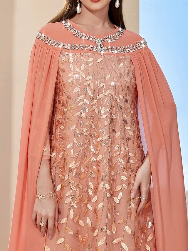 Cape Dress Elegant the Bride of Vintage A-Line Mother