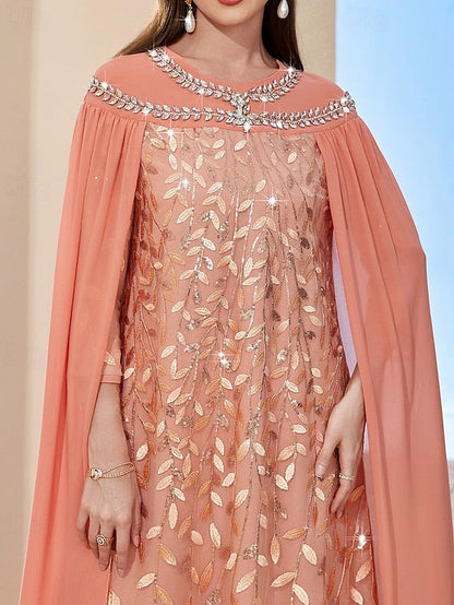 Cape Dress Elegant the Bride of Vintage A-Line Mother