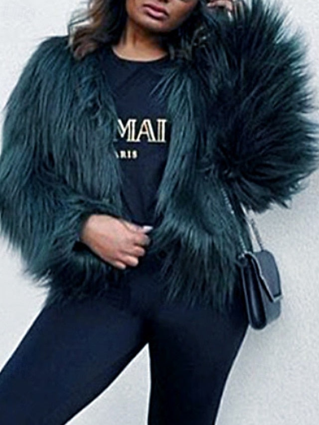 Comfortable Coat Leathers Fur Faux Warm Women's Furs