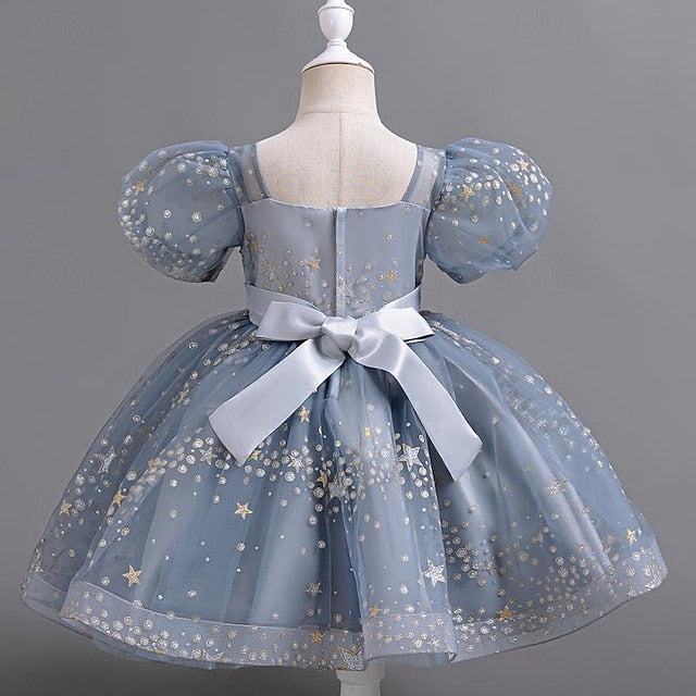 Kids Dress Floral Party Girl Girls' Sequin Flower